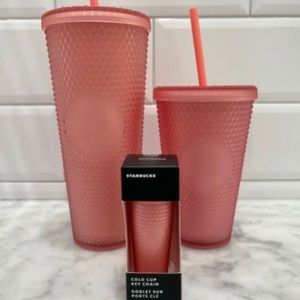 Starbucks pink lemonade studded tumbler -set (3)